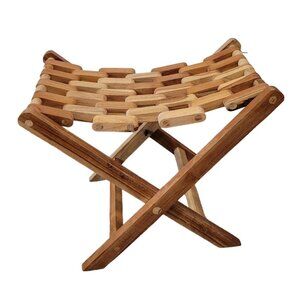 Wooden Foldable Stool shower, travel, camping, mcm boho adult and kids chair